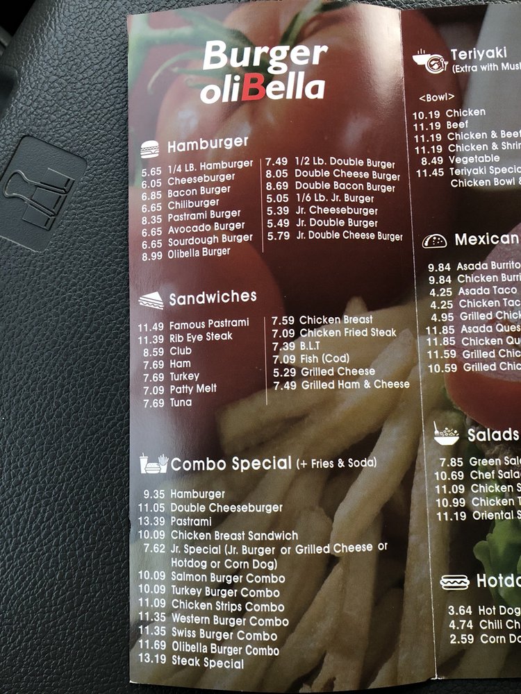 Burger oliBella menu 5