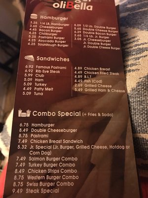 Burger oliBella menu 4